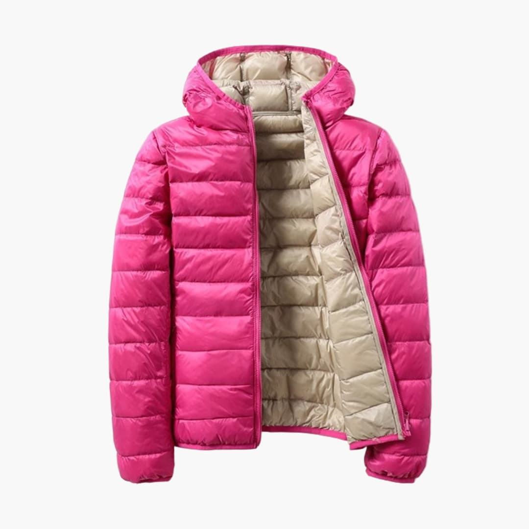 Elarova | Damen Steppjacke mit Kapuze und Reißverschluss