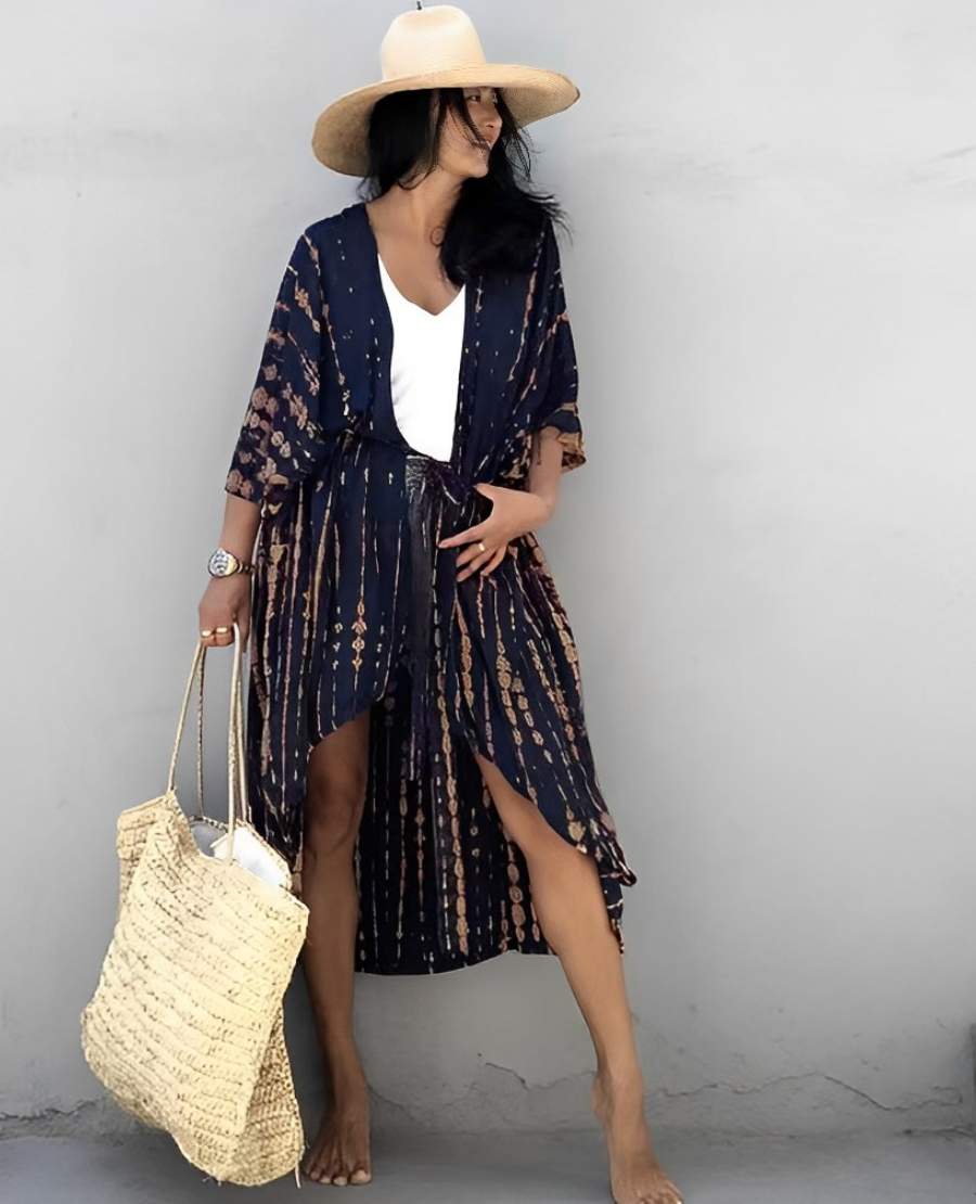 Elarova | Damen Strand-Kimono-Robe Leichtes Material & Elegantes Design