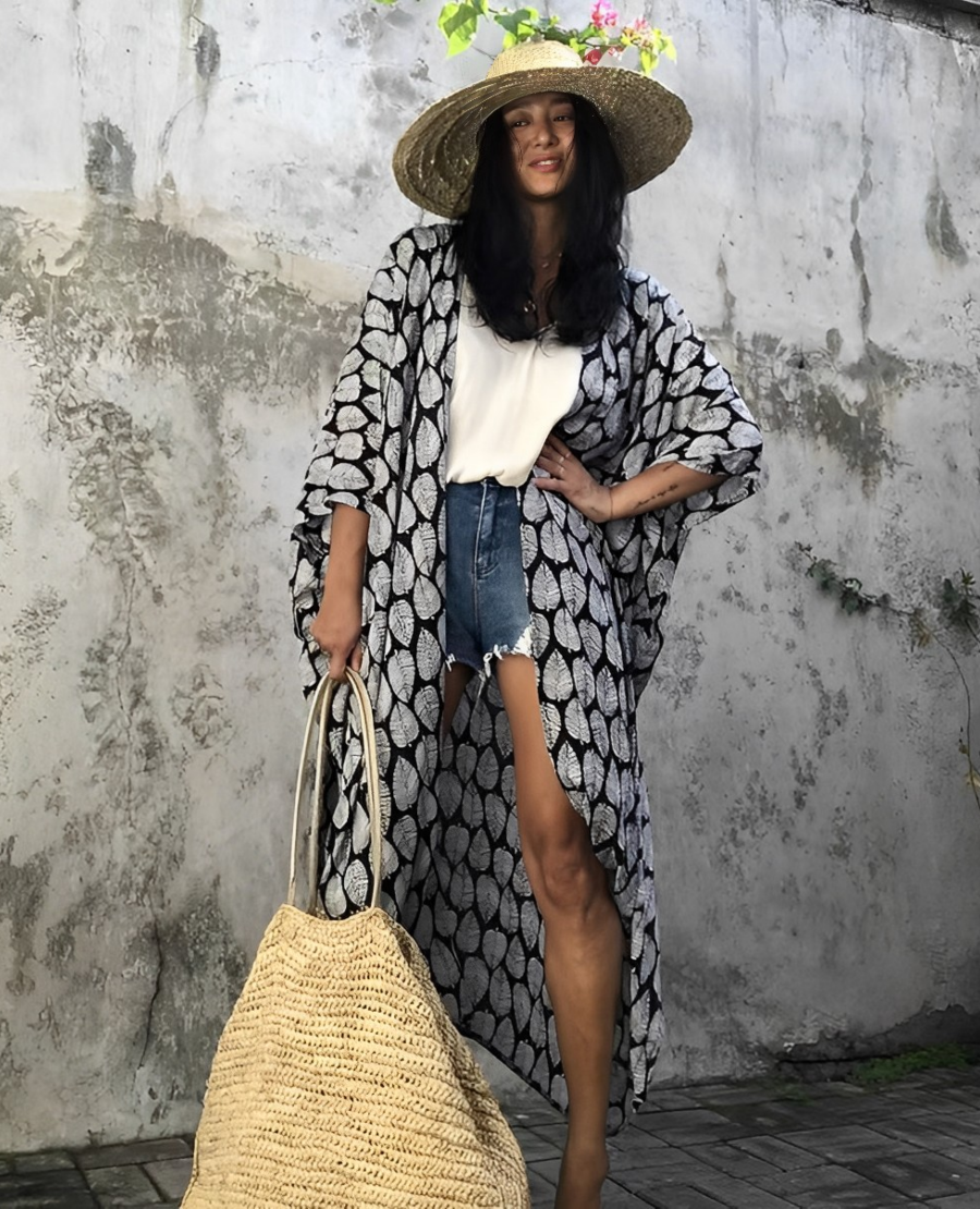 Elarova | Damen Strand-Kimono-Robe Leichtes Material & Elegantes Design