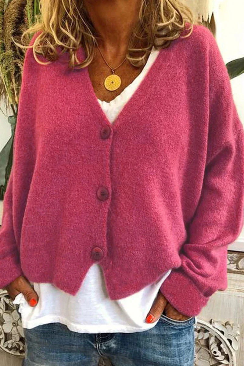 Elarova | Damen Strickjacke Kurz Rot