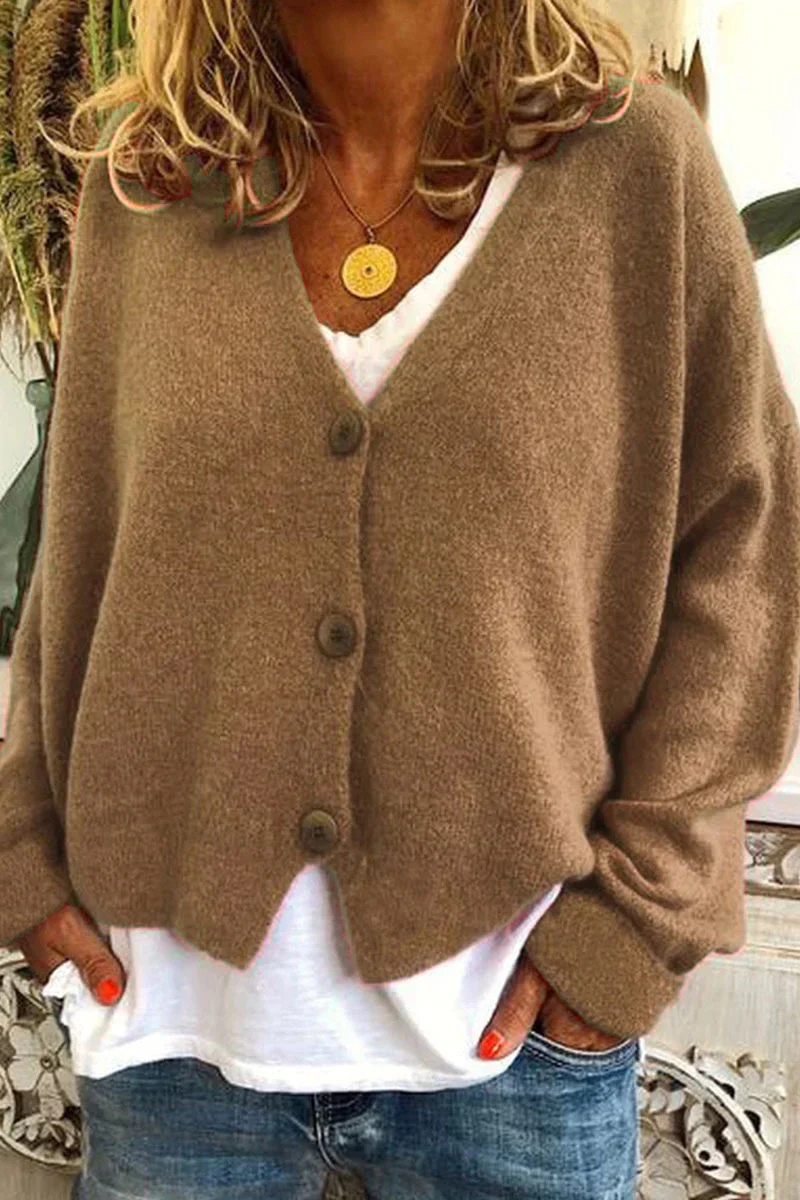 Elarova | Damen Strickjacke Kurz Rot