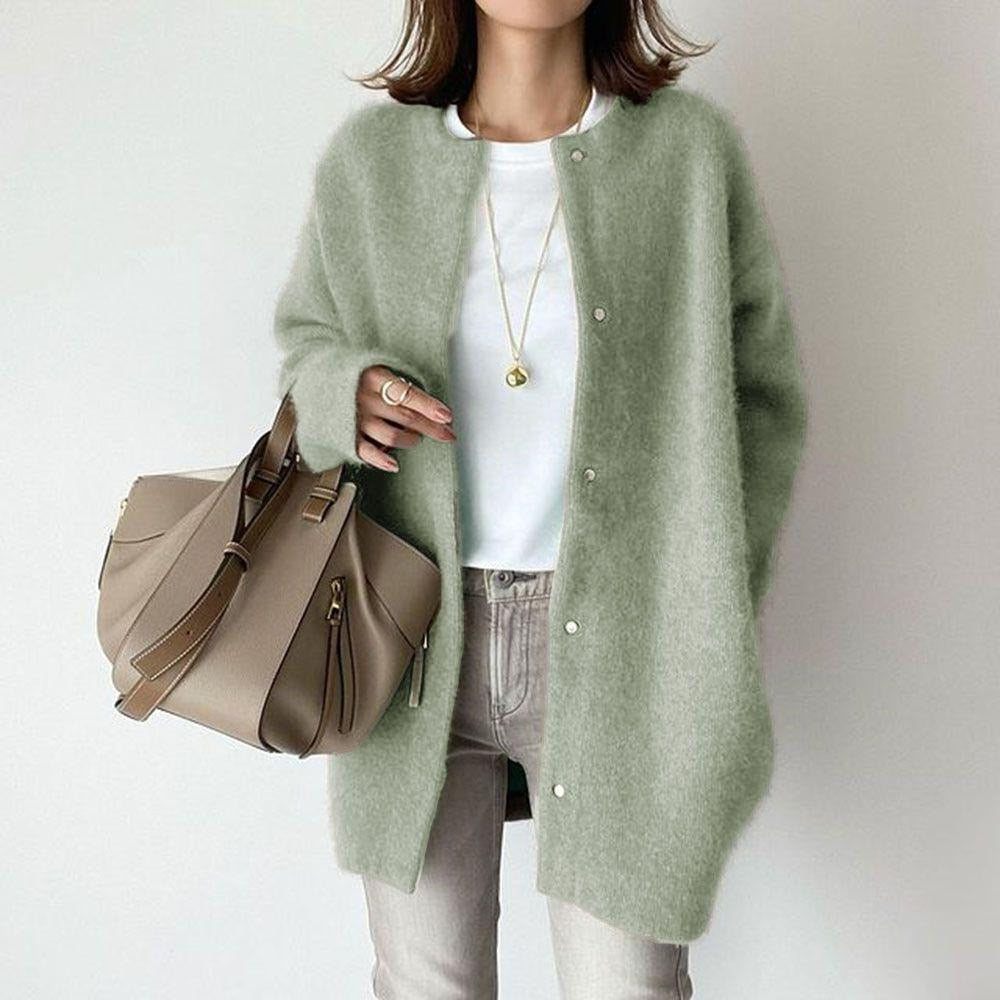 Elarova | Damen Strickjacke | Wollene Freizeitjacke für Frauen: Lange Stricktops Outwear