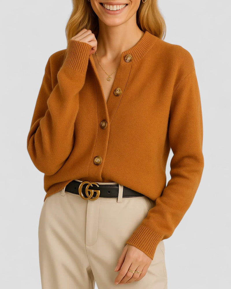 Elarova | Damen-Strickjacke mit Knopfleiste