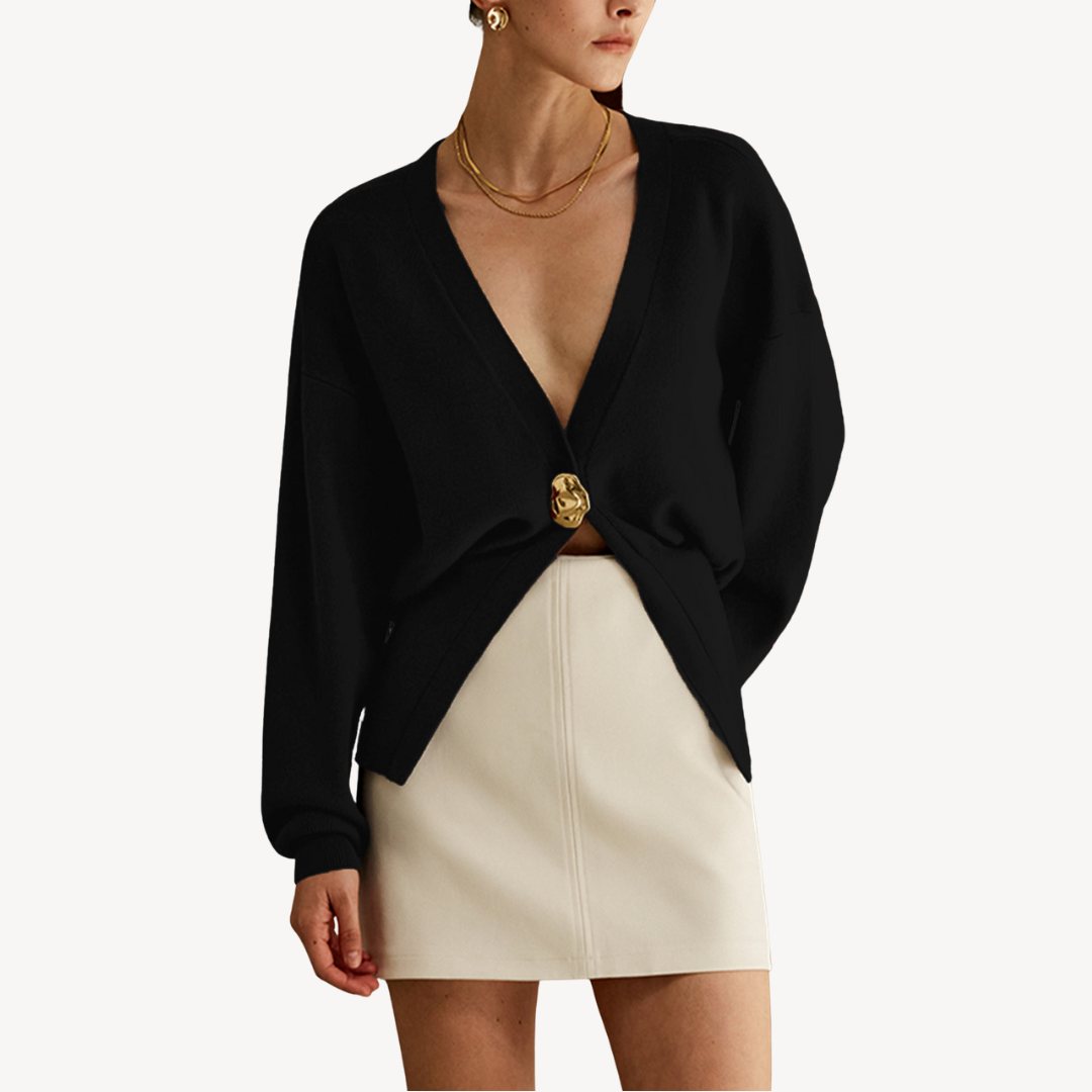 Elarova | Damen-Strickjacke mit V-Ausschnitt