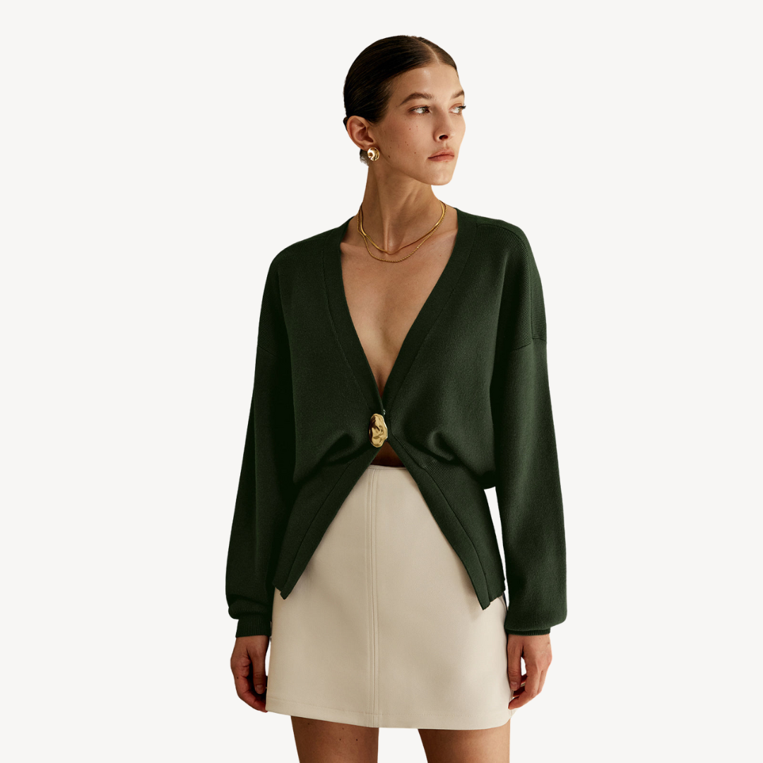 Elarova | Damen-Strickjacke mit V-Ausschnitt