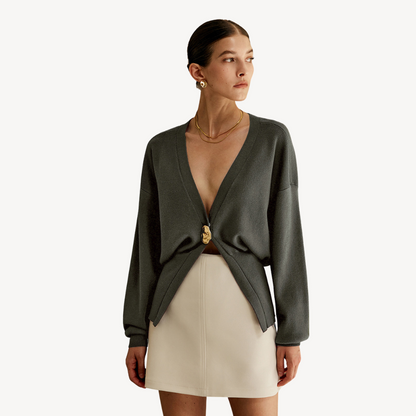 Elarova | Damen-Strickjacke mit V-Ausschnitt