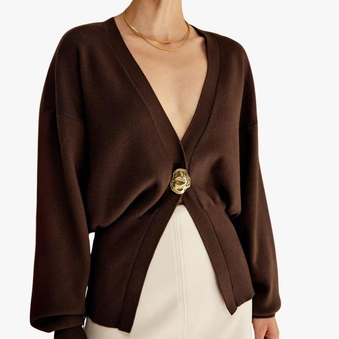 Elarova | Damen-Strickjacke mit V-Ausschnitt