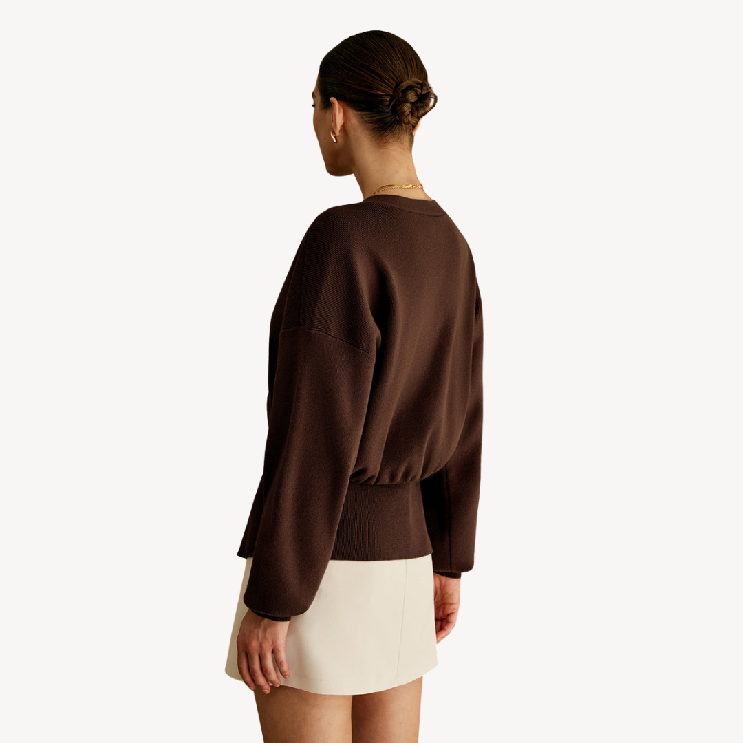 Elarova | Damen-Strickjacke mit V-Ausschnitt