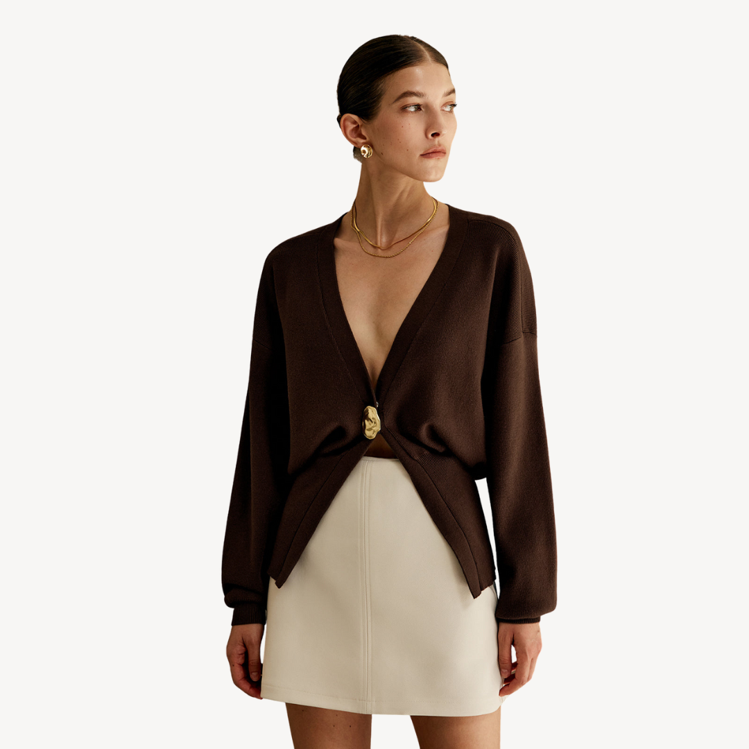 Elarova | Damen-Strickjacke mit V-Ausschnitt