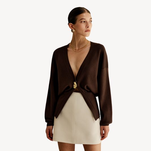 Elarova | Damen-Strickjacke mit V-Ausschnitt