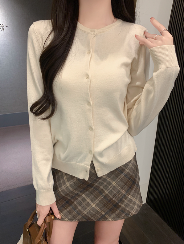 Elarova | Damen Strickjacke mit knöpfbarem Design und elegantem Rundhalsausschnitt
