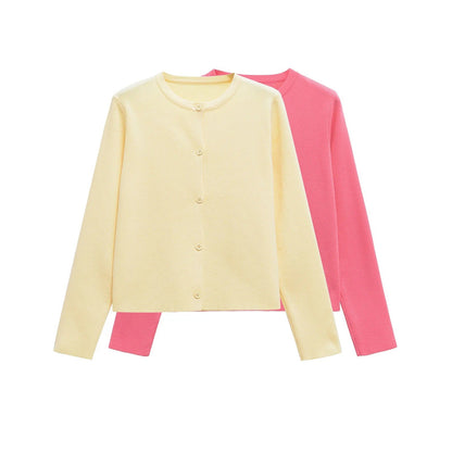 Elarova | Damen Strickjacke mit knöpfbarem Design und elegantem Rundhalsausschnitt