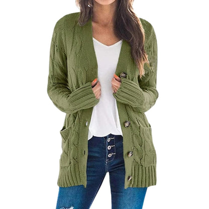 Elarova | Damen Strickjacke mit langen Ärmeln und geradem Saum