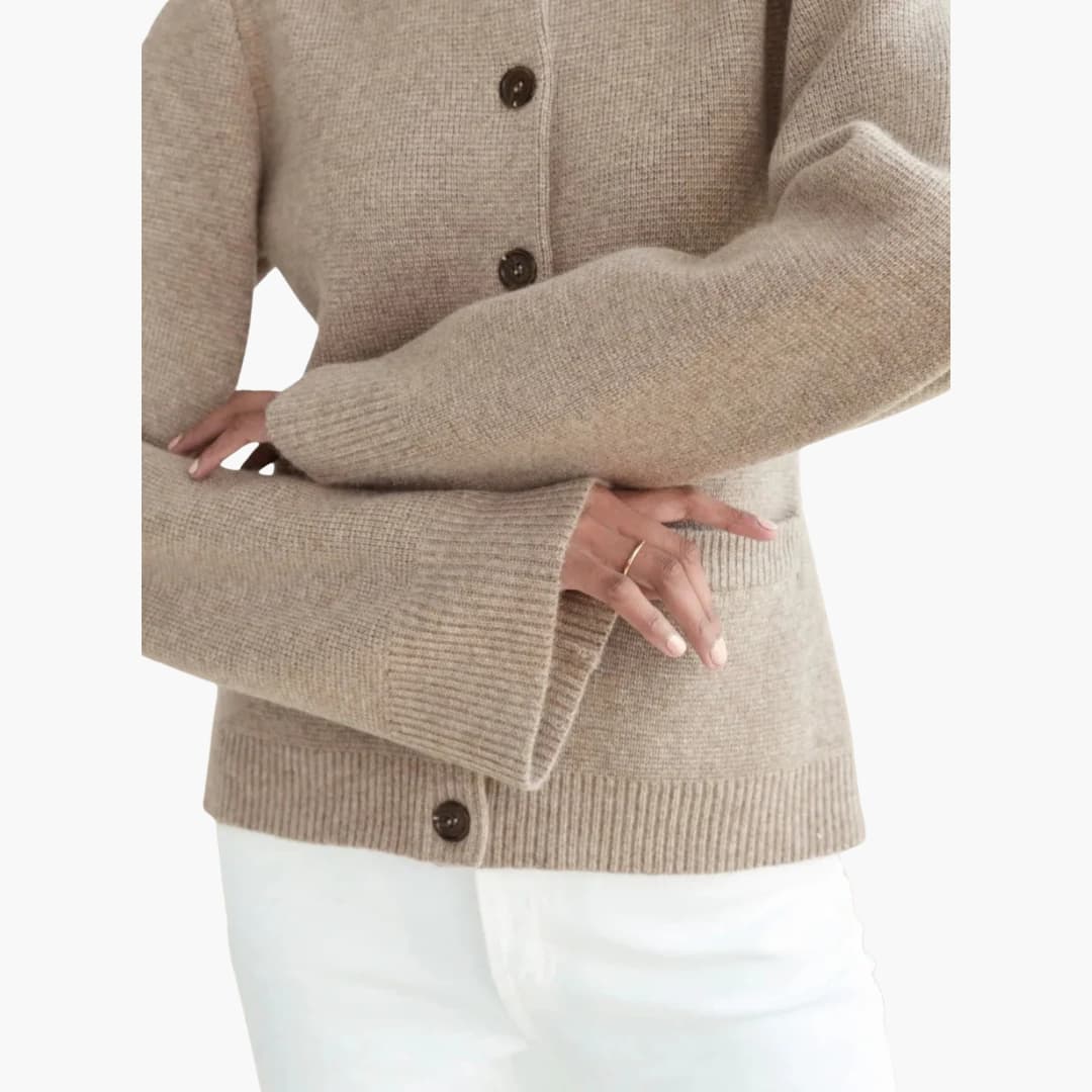 Elarova | Damen Strickjacke mit offener Front und weiten Ärmeln