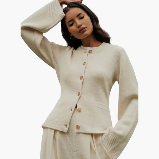 Elarova | Damen Strickjacke mit offener Front und weiten Ärmeln