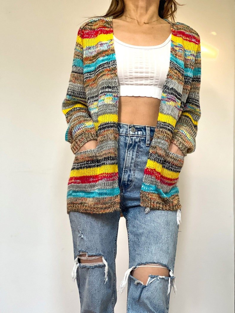 Elarova | Damen Strickjacke mit offener Vorderseite und Taschen