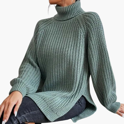 Elarova | Damen-Strickpullover mit Rollkragen und langen Ärmeln