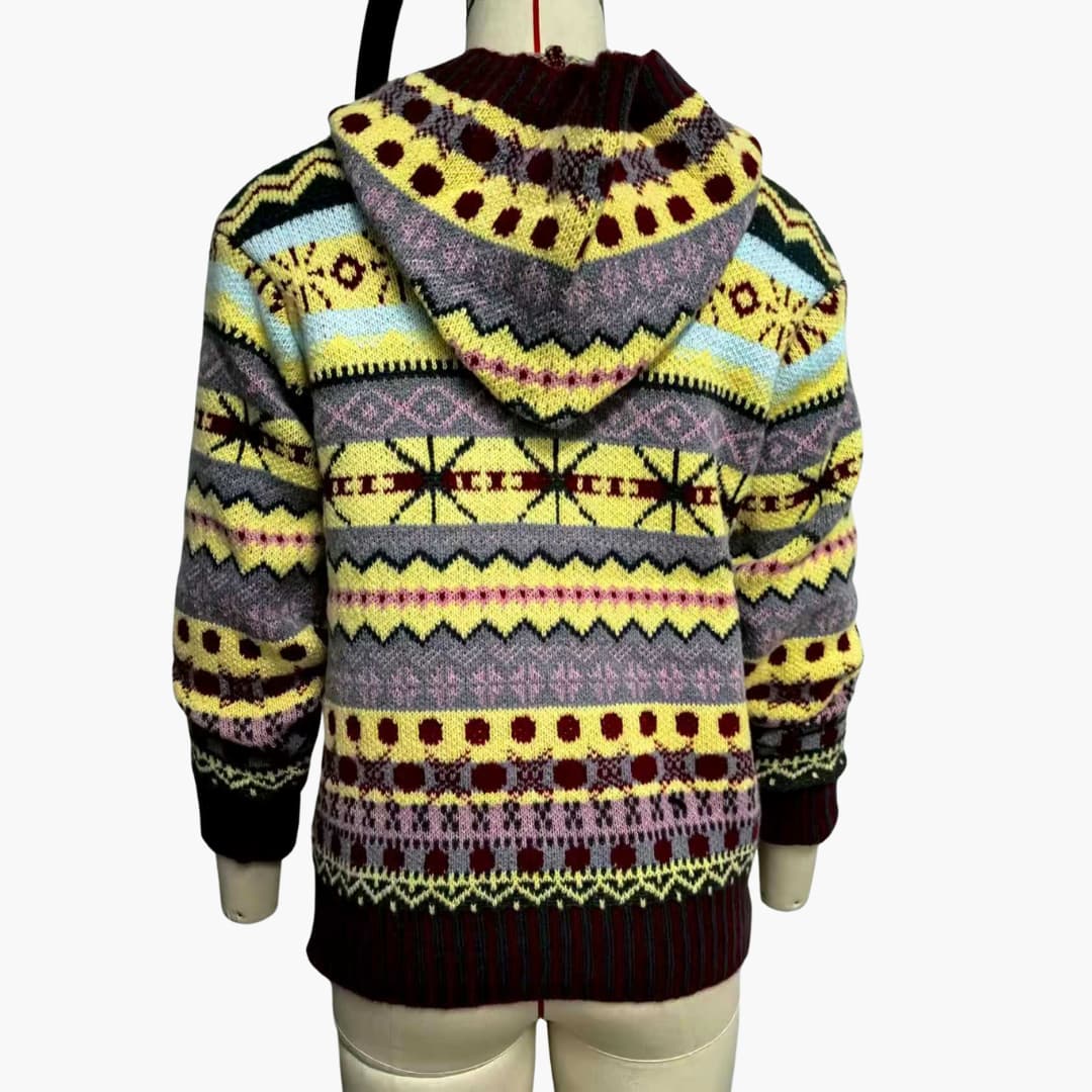 Elarova | Damen Strickpullover mit Rundhalsausschnitt und gemusterter Oberfläche