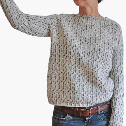 Elarova | Damen Strickpullover mit Rundhalsausschnitt und langen Ärmeln