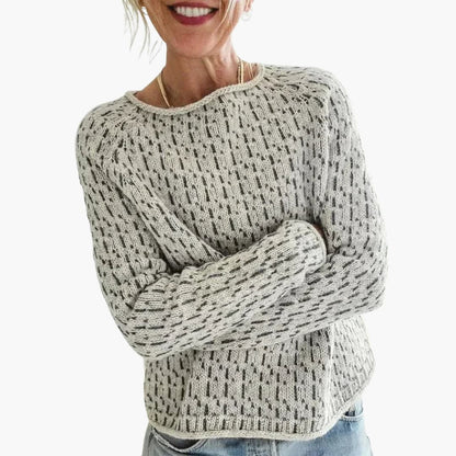 Elarova | Damen Strickpullover mit Rundhalsausschnitt und langen Ärmeln