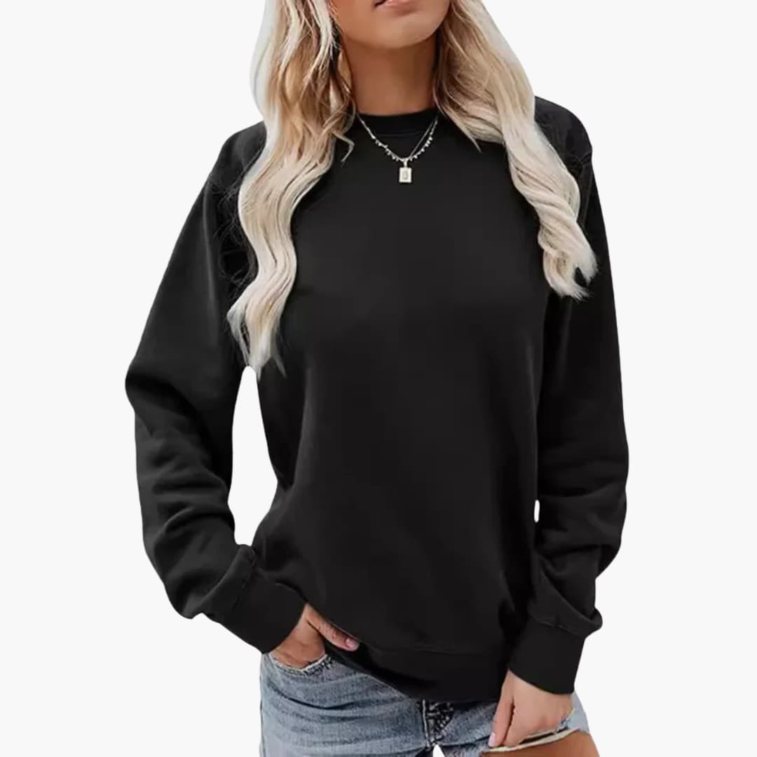 Elarova | Damen Sweatshirt mit Rundhalsausschnitt und langen Ärmeln