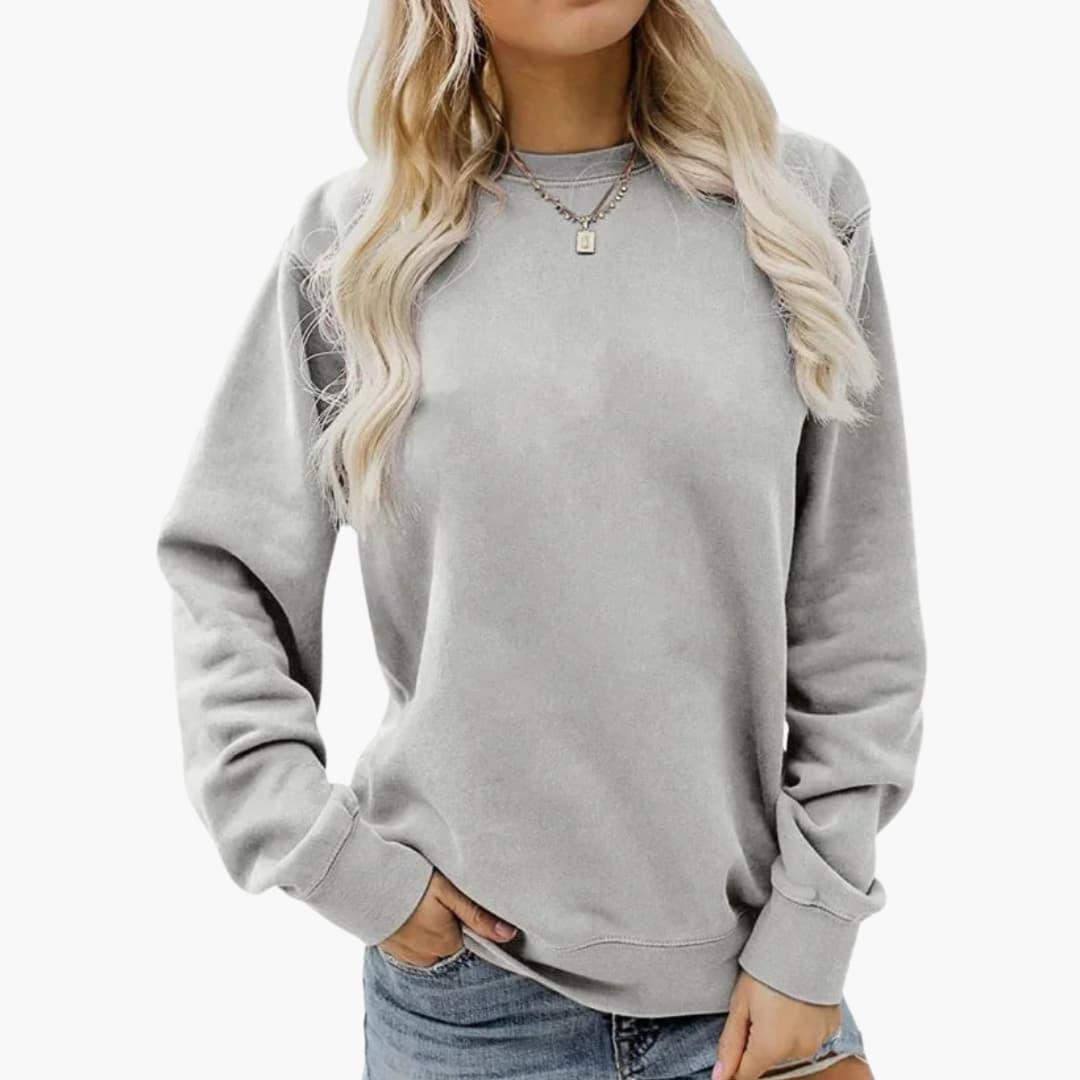 Elarova | Damen Sweatshirt mit Rundhalsausschnitt und langen Ärmeln