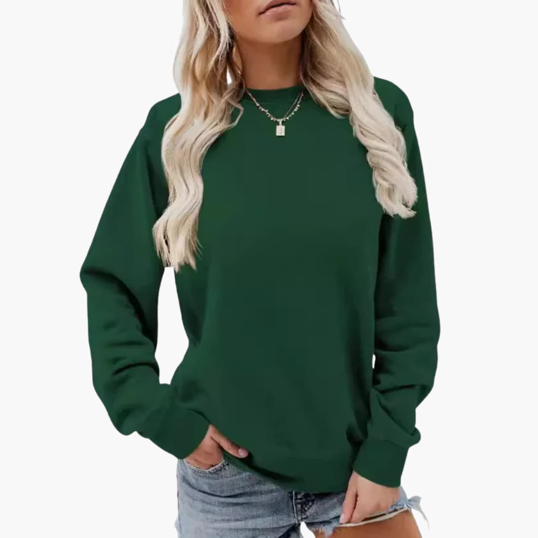 Elarova | Damen Sweatshirt mit Rundhalsausschnitt und langen Ärmeln