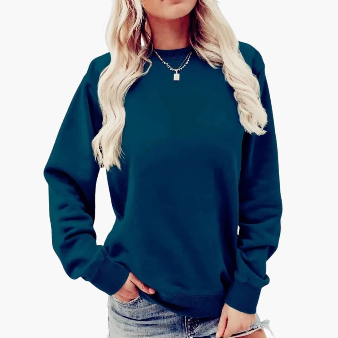 Elarova | Damen Sweatshirt mit Rundhalsausschnitt und langen Ärmeln