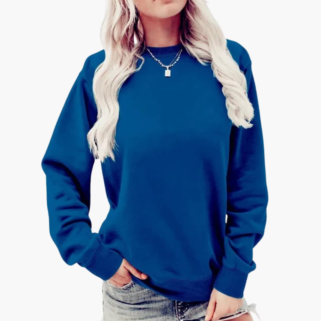 Elarova | Damen Sweatshirt mit Rundhalsausschnitt und langen Ärmeln