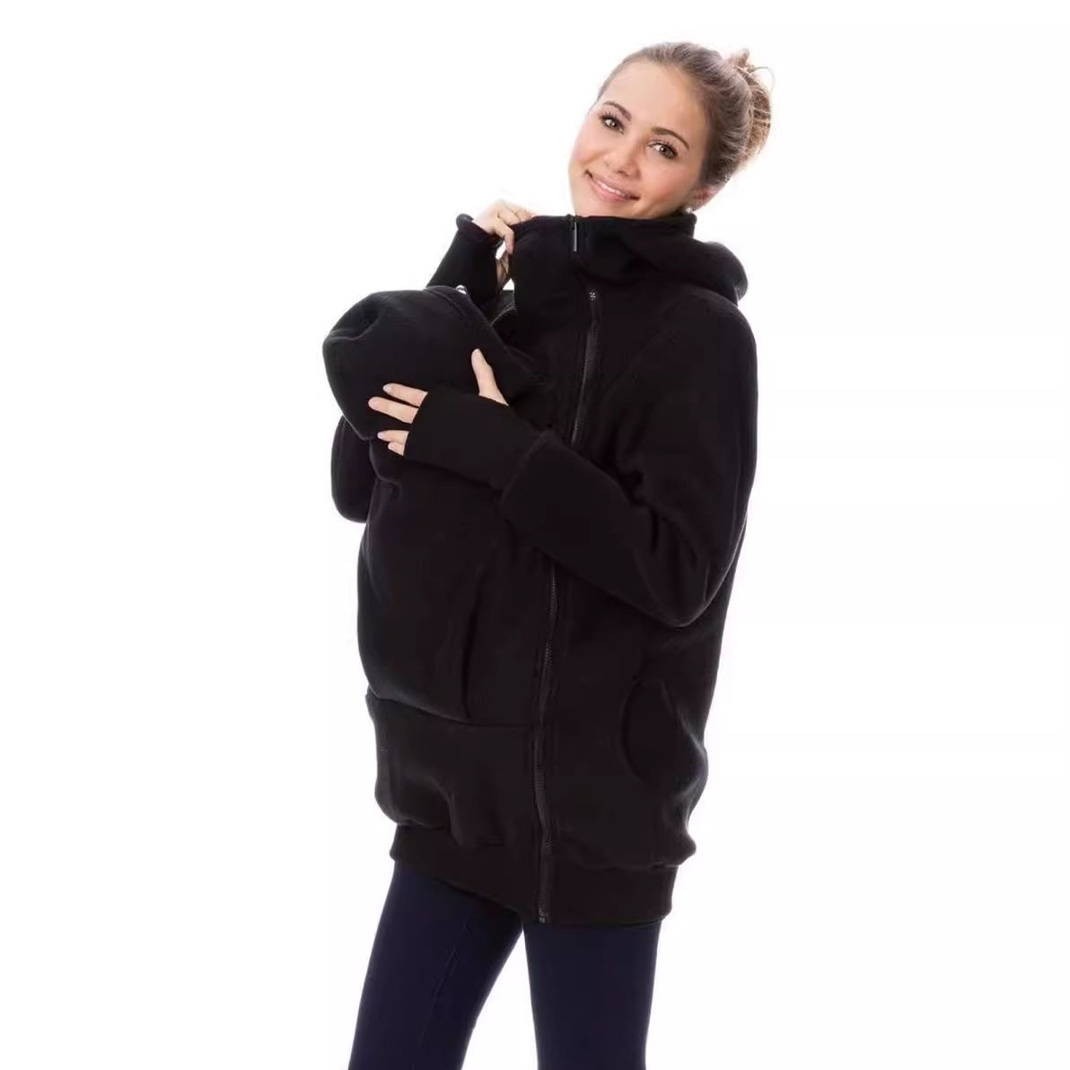 Elarova | Damen Tragejacke aus kuscheligem Fleece mit verlängertem Schnitt