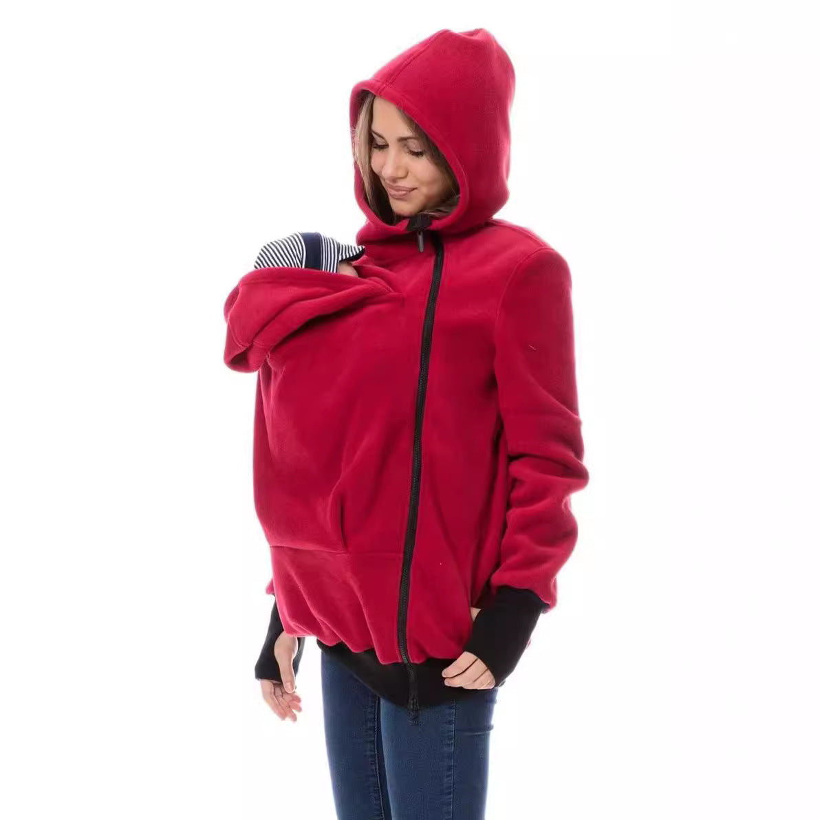 Elarova | Damen Tragejacke aus kuscheligem Fleece mit verlängertem Schnitt