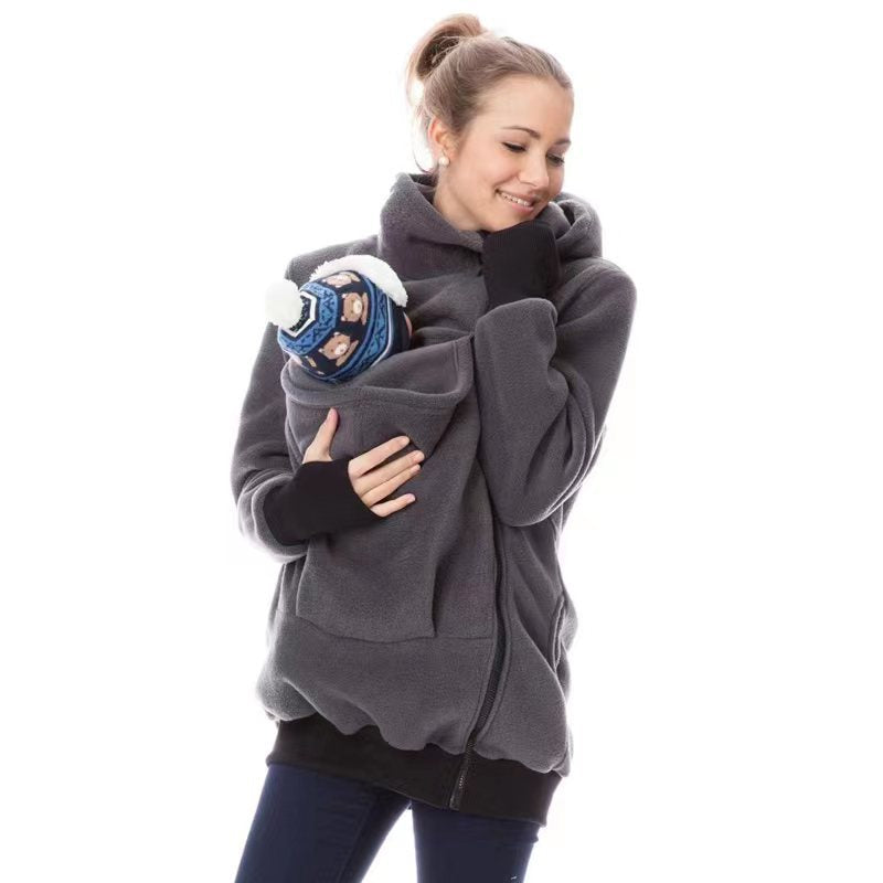 Elarova | Damen Tragejacke aus kuscheligem Fleece mit verlängertem Schnitt