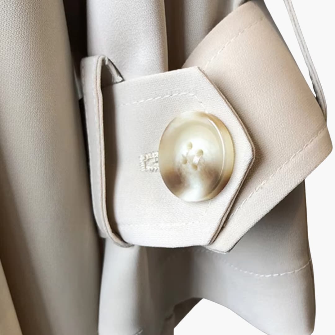 Elarova | Damen Trenchcoat Lang mit Reverskragen und Knopfverschluss vorne