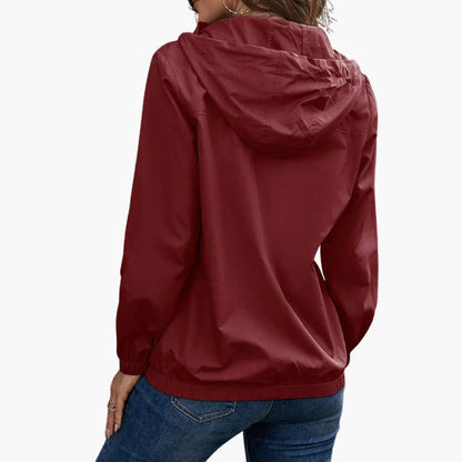 Elarova | Damen Trenchcoat mit Kapuze, Knopfverschluss und Fronttaschen