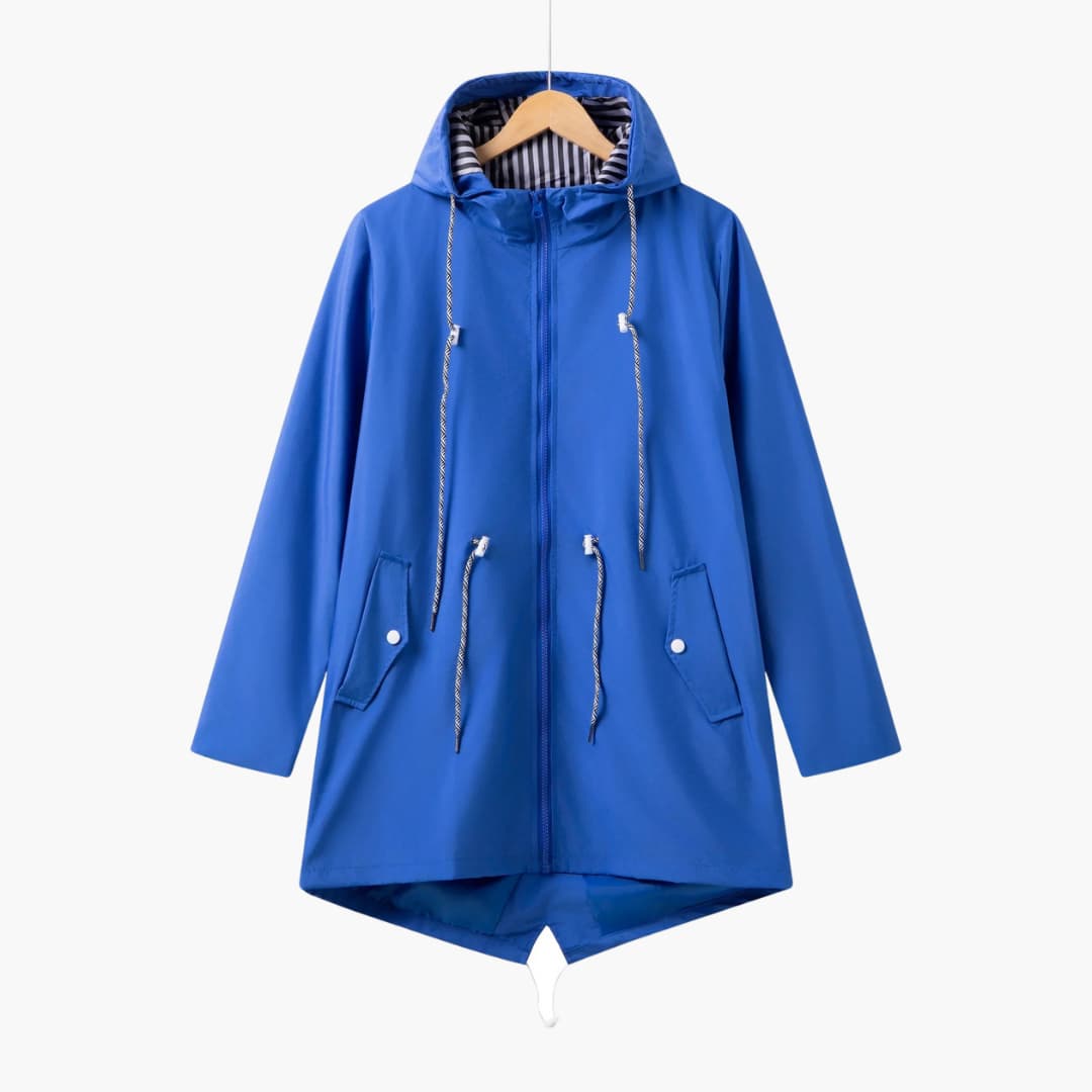Elarova | Damen Trenchcoat mit Kapuze, Reißverschluss und Fronttaschen