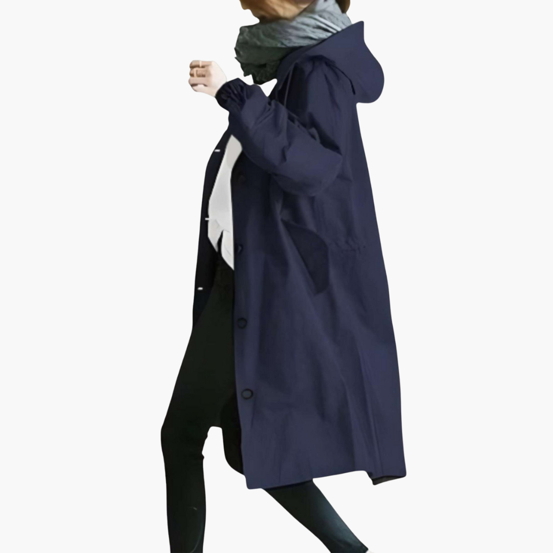 Elarova | Damen Trenchcoat mit Kapuze und Schutz vor Nässe