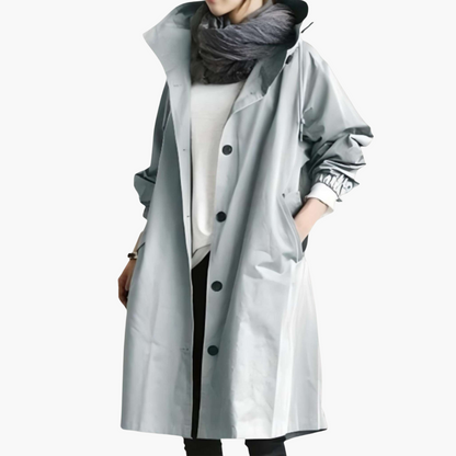 Elarova | Damen Trenchcoat mit Kapuze und Schutz vor Nässe