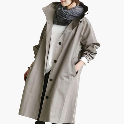 Elarova | Damen Trenchcoat mit Kapuze und Schutz vor Nässe