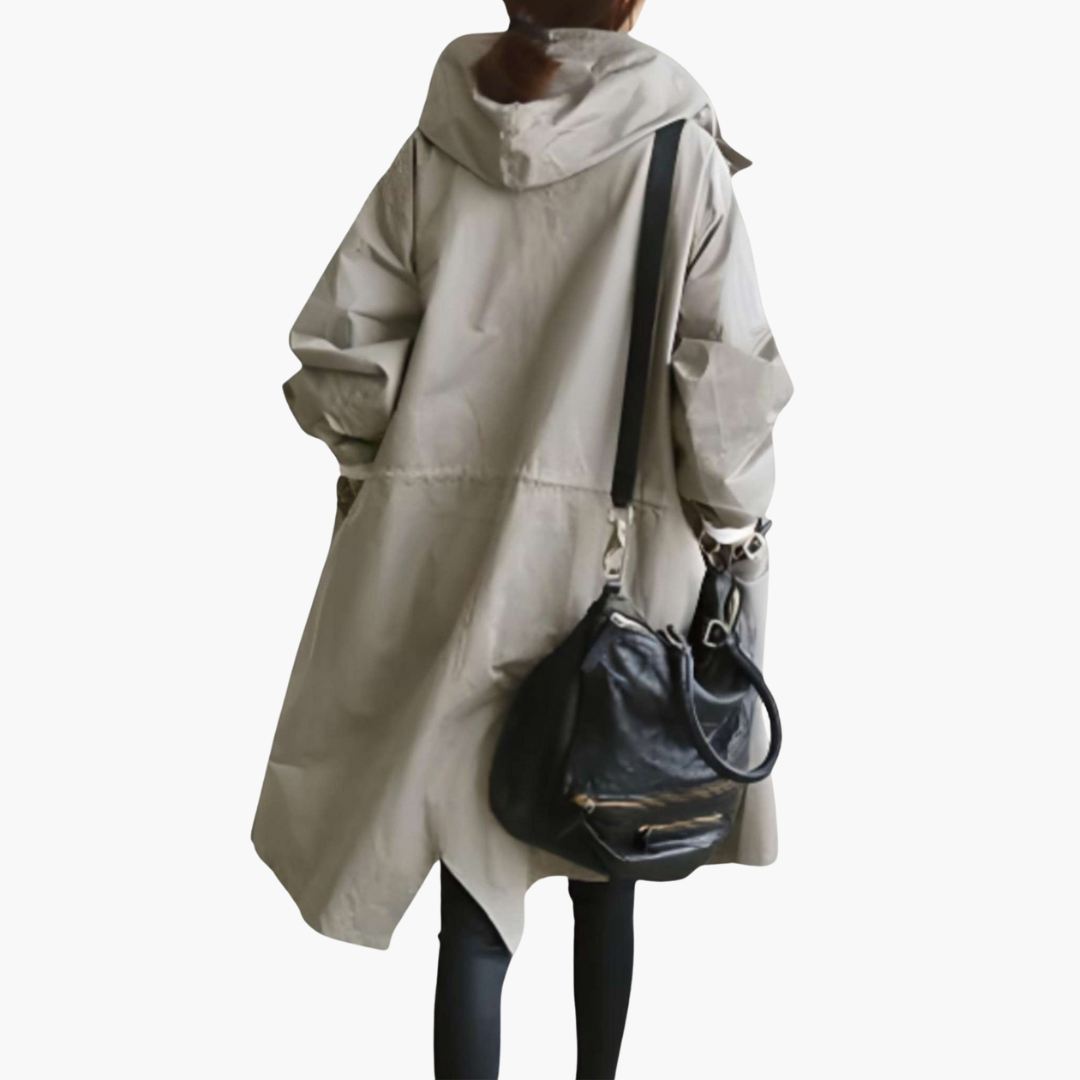 Elarova | Damen Trenchcoat mit Kapuze und Schutz vor Nässe