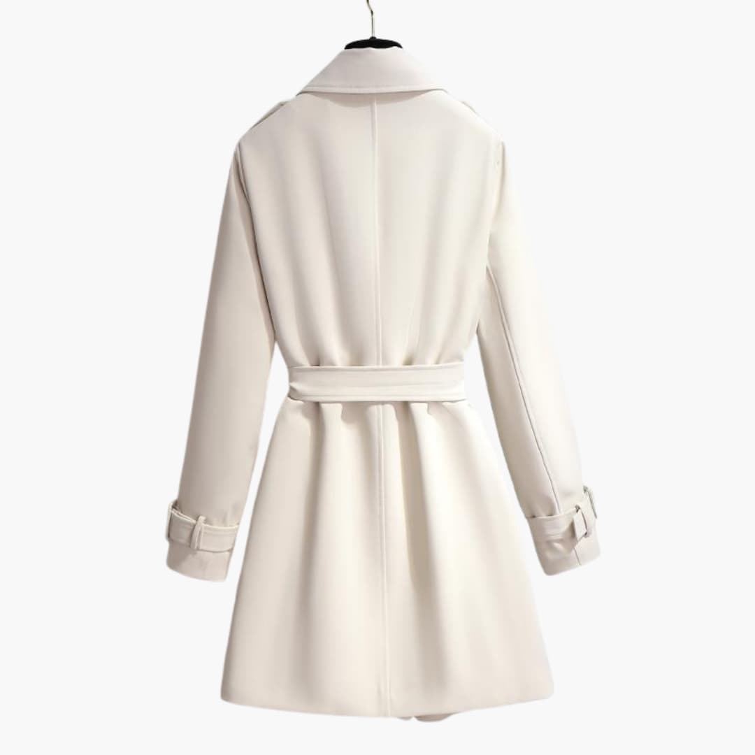 Elarova | Damen Trenchcoat mit Taillengürtel und langen Ärmeln