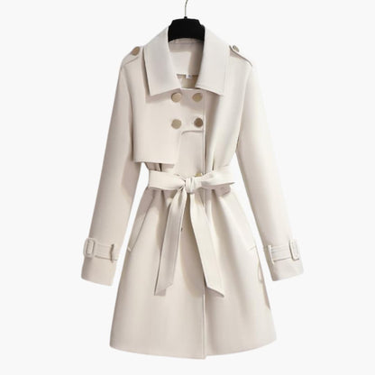 Elarova | Damen Trenchcoat mit Taillengürtel und langen Ärmeln