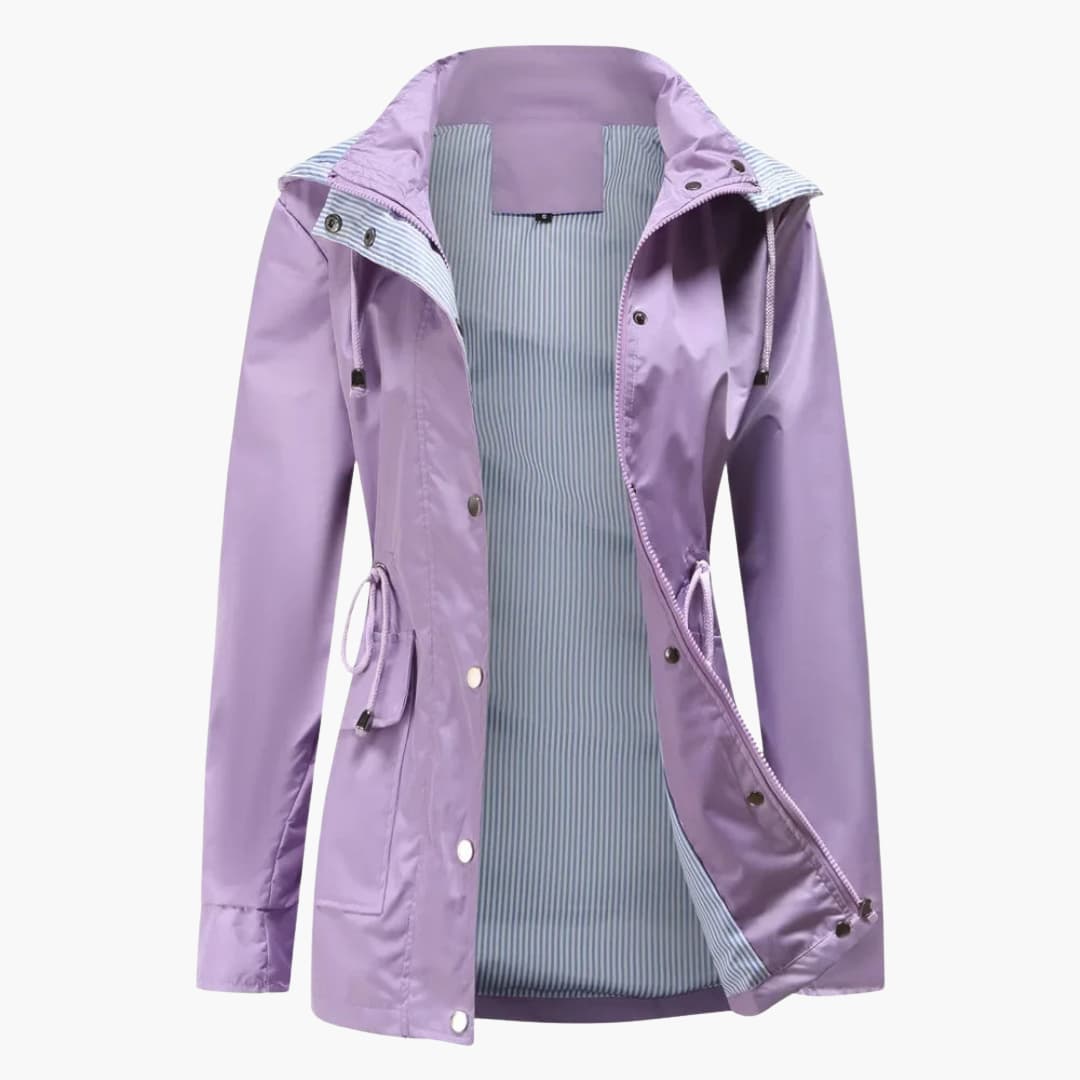 Elarova | Damen Trenchcoat mit abnehmbarer Kapuze und verstellbarer Taille