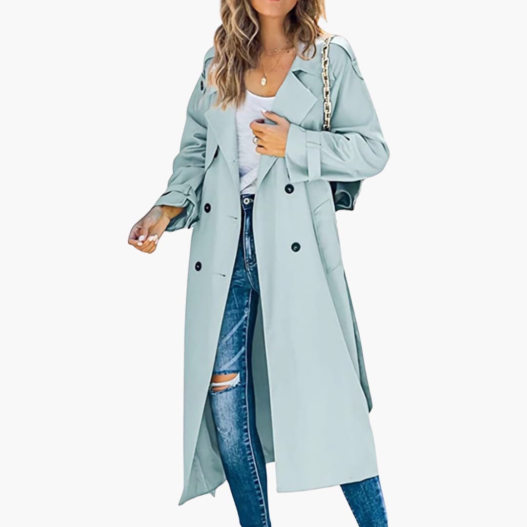 Elarova | Damen Trenchcoat und Fronttaschen