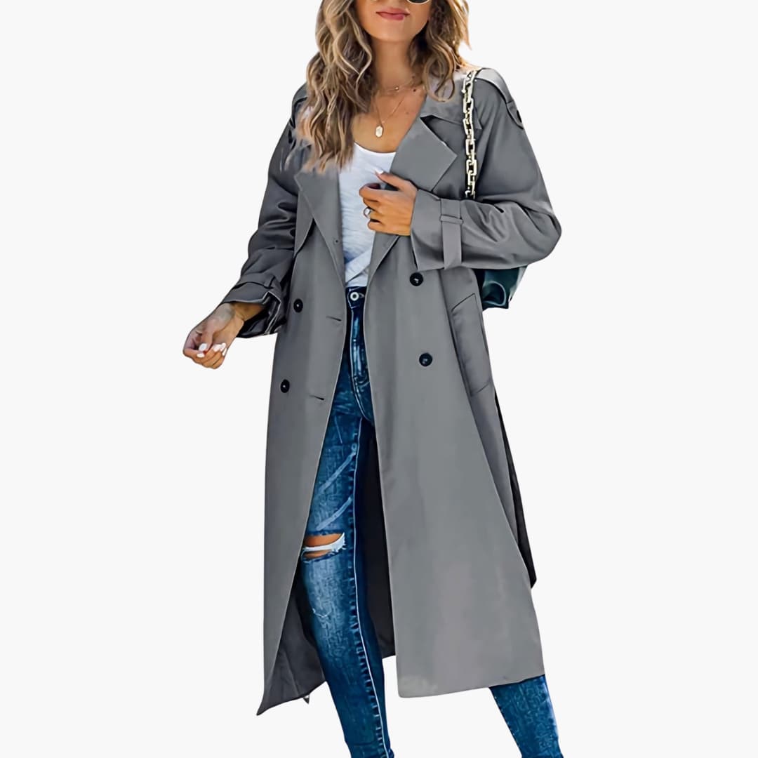 Elarova | Damen Trenchcoat und Fronttaschen