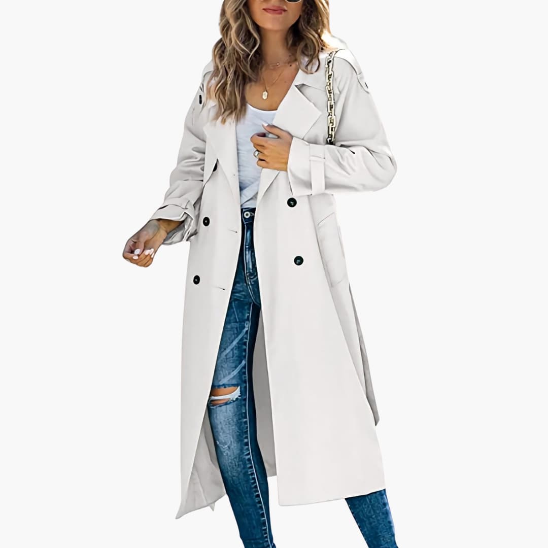 Elarova | Damen Trenchcoat und Fronttaschen