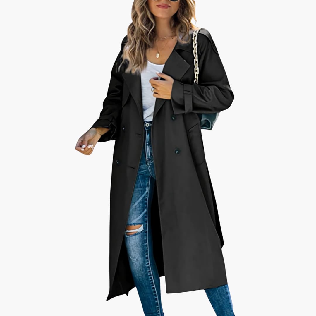 Elarova | Damen Trenchcoat und Fronttaschen