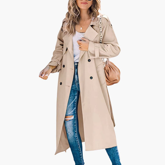 Elarova | Damen Trenchcoat und Fronttaschen