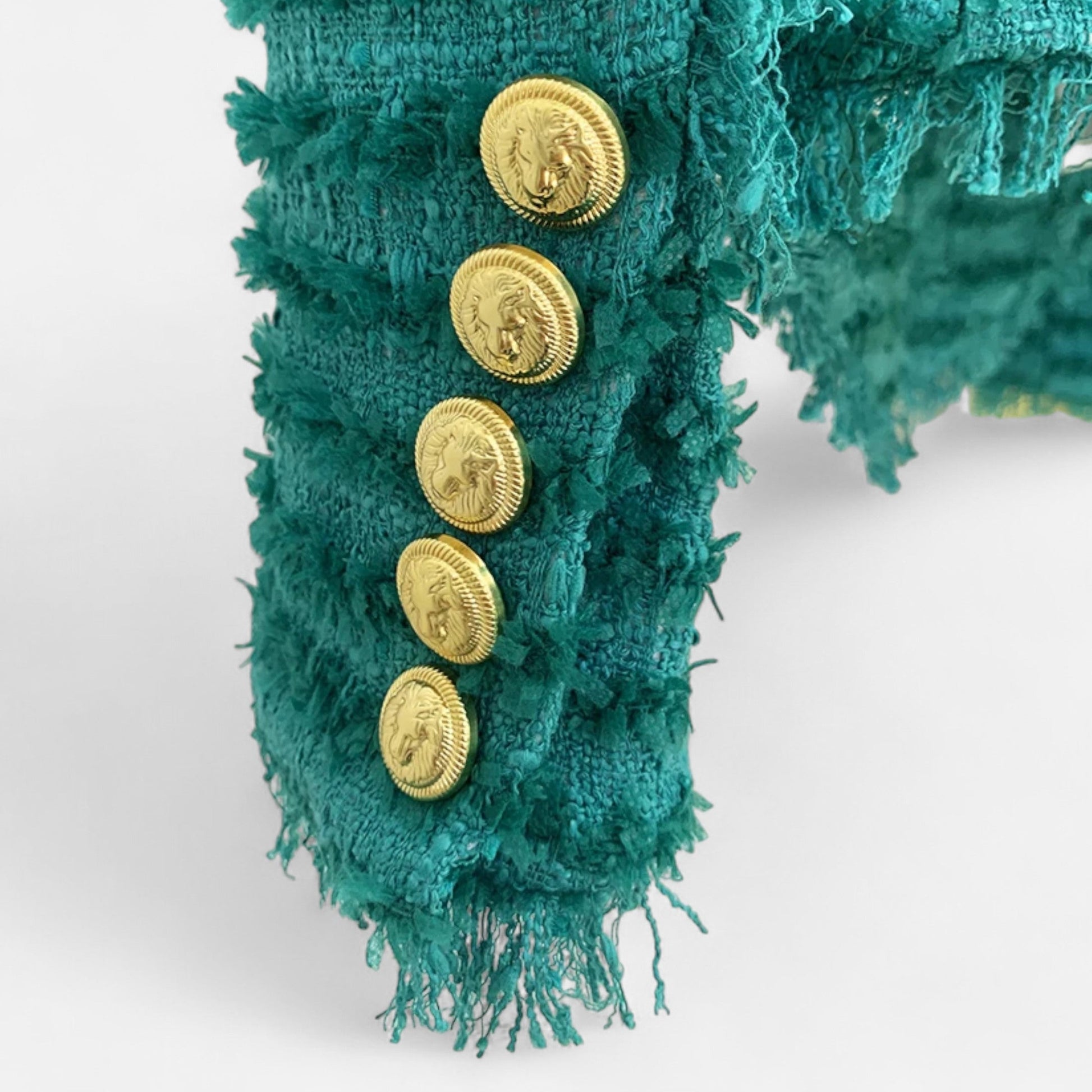 Elarova | Damen-Tweed-Blazer – Slim Fit mit Quastenfransen