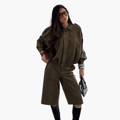 Elarova | Damen Übergangsjacke mit Hemdkragen und verdecktem Reißverschluss