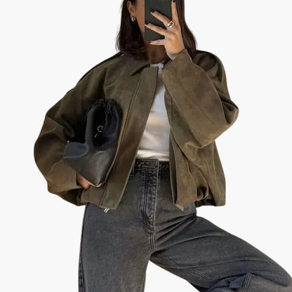 Elarova | Damen Übergangsjacke mit Hemdkragen und verdecktem Reißverschluss